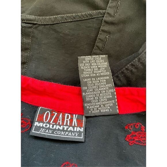 Vtg Ozark Mountain Jean Company Womens Medium Embroidered Vest Denim Blue Button - Picture 9 of 10